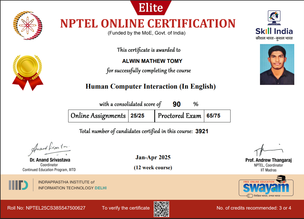 Human Computer Interaction Certificate